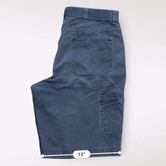 Old Navy Vintage Carpenter Shorts Mens W38‎ Slate Gray Y2K Streetwear - Picture 6 of 12